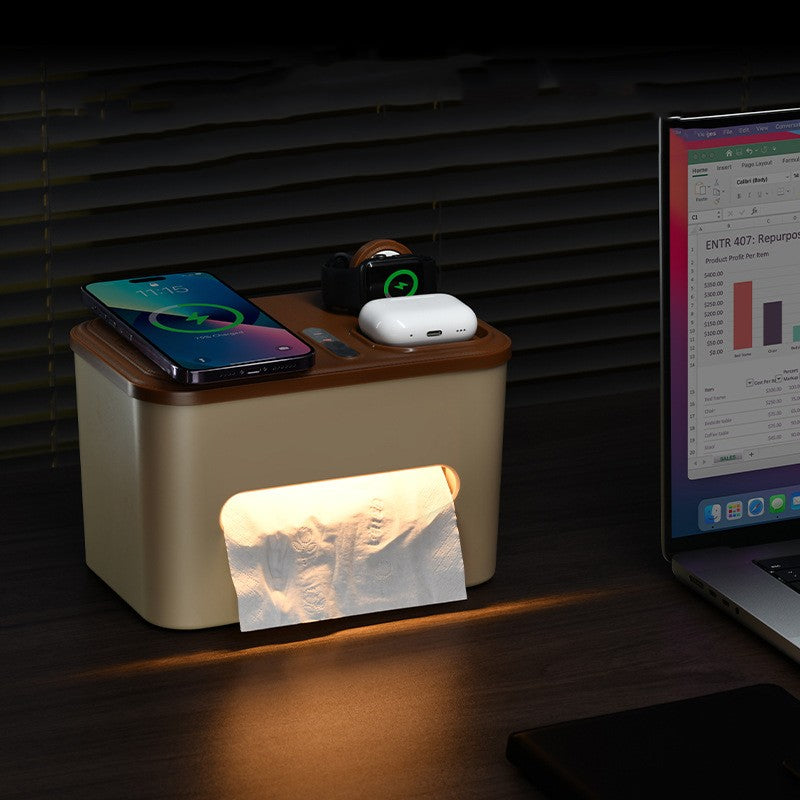 Bedside Lamp with Tissue Storage - Functional and Stylish
