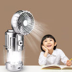 Solar-Powered Fan with LED Camping Light - Eco-Friendly Comfort - TheOmniHome